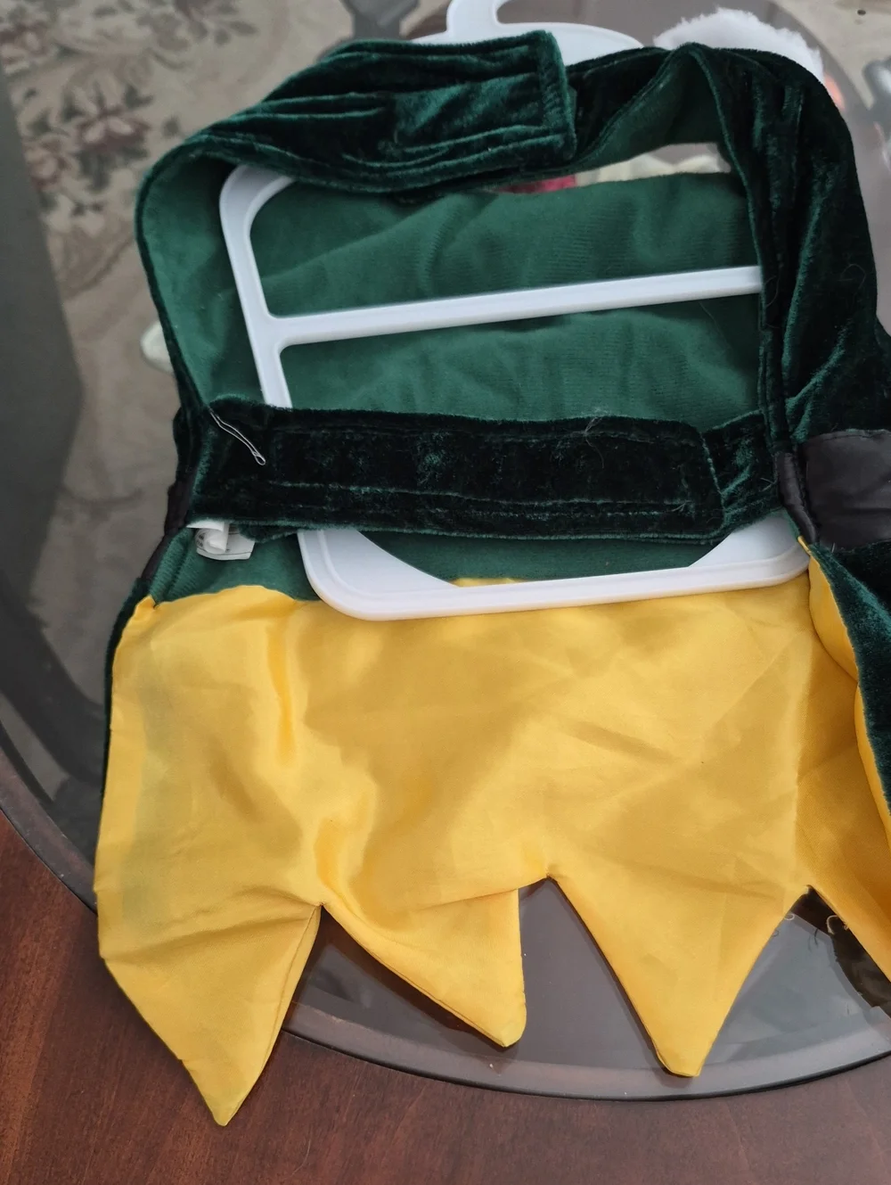 Holiday Elf Dog Costume - Green and Yellow